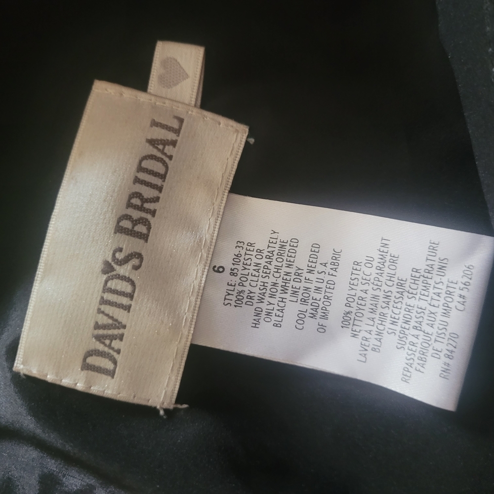 David's Bridal Black One-Shoulder Formal Prom Party Whimsgoth Dress Size 6 - Picture 8 of 9
